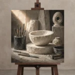 Premium Wall Art Kare Html Edition – NM3-WHT-AW-S-004 displayed on a studio easel