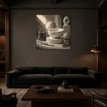 Premium Wall Art Kare Html Edition – NM3-WHT-AW-S-004 shown in a warm modern interior