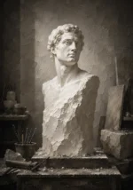 Alabaster Sentinel Alabaster Bust White Living Room Wall Art