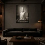 Premium Wall Art Dikey Html Edition – NM3-WHT-AW-V-001 shown in a warm modern interior