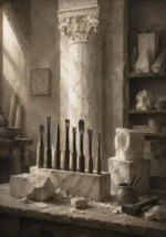 Alabaster Threshold Row Of Carving Tools White Home Office Wall Art