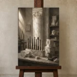 Premium Wall Art Dikey Html Edition – NM3-WHT-AW-V-002 displayed on a studio easel