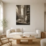 Premium Wall Art Dikey Html Edition – NM3-WHT-AW-V-002 styled in a refined neutral interior