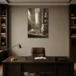 Premium Wall Art Dikey Html Edition – NM3-WHT-AW-V-002 displayed in a contemporary gallery-inspired room