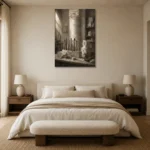 Premium Wall Art Dikey Html Edition – NM3-WHT-AW-V-002 showcased in an elegant minimalist interior