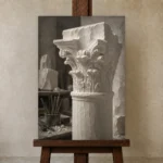 Premium Wall Art Dikey Html Edition – NM3-WHT-AW-V-003 displayed on a studio easel
