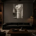 Premium Wall Art Dikey Html Edition – NM3-WHT-AW-V-003 shown in a warm modern interior