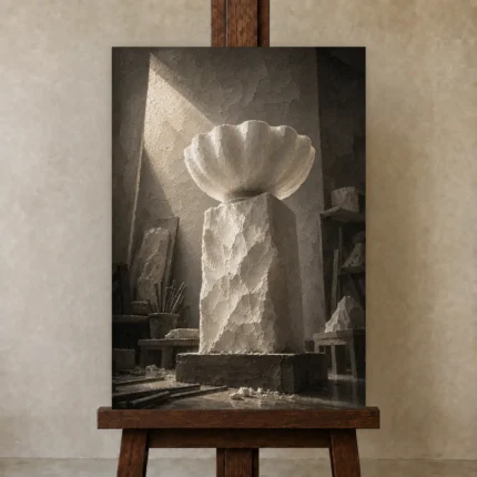 Premium Wall Art Dikey Html Edition – NM3-WHT-AW-V-004 displayed on a studio easel