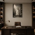 Premium Wall Art Dikey Html Edition – NM3-WHT-AW-V-004 displayed in a contemporary gallery-inspired room