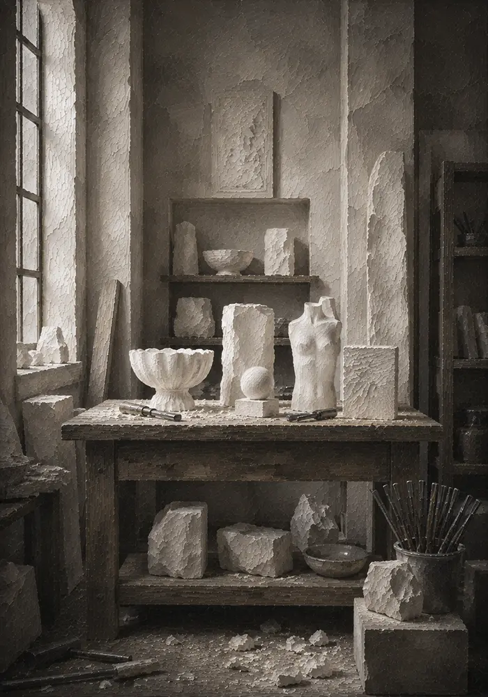 Alabaster Ascent Workbench White Study Wall Art
