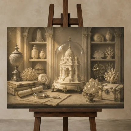 Premium Wall Art Yatay Html Edition – NM3-WHT-IC-H-001 displayed on a studio easel