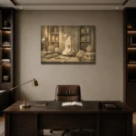 Premium Wall Art Yatay Html Edition – NM3-WHT-IC-H-001 displayed in a contemporary gallery-inspired room