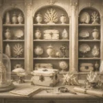 Ivory Salon Collection Of Pale Boxes And Objets D'Art White Home Office Wall Art