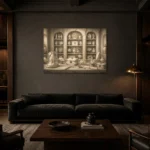 Premium Wall Art Yatay Html Edition – NM3-WHT-IC-H-002 shown in a warm modern interior