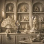 Ivory Chronicle Antique Fan White Bedroom Wall Art