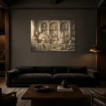 Premium Wall Art Yatay Html Edition – NM3-WHT-IC-H-003 shown in a warm modern interior