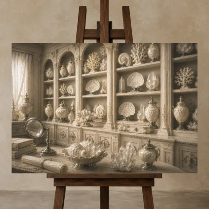 Premium Wall Art Yatay Html Edition – NM3-WHT-IC-H-004 displayed on a studio easel