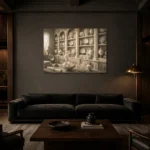 Premium Wall Art Yatay Html Edition – NM3-WHT-IC-H-004 shown in a warm modern interior