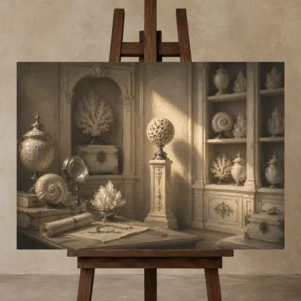 Premium Wall Art Yatay Html Edition – NM3-WHT-IC-H-005 displayed on a studio easel