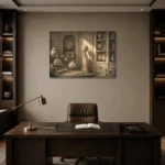 Premium Wall Art Yatay Html Edition – NM3-WHT-IC-H-005 displayed in a contemporary gallery-inspired room