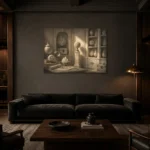 Premium Wall Art Yatay Html Edition – NM3-WHT-IC-H-005 shown in a warm modern interior