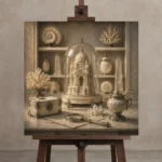 Premium Wall Art Kare Html Edition – NM3-WHT-IC-S-001 displayed on a studio easel