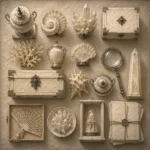 Ivory Emblem Collection Of Pale Boxes And Objets D'Art White Home Office Wall Art