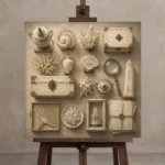 Premium Wall Art Kare Html Edition – NM3-WHT-IC-S-002 displayed on a studio easel