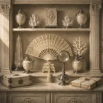 Ivory Ritual Antique Fan White Bedroom Wall Art