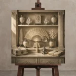 Premium Wall Art Kare Html Edition – NM3-WHT-IC-S-003 displayed on a studio easel