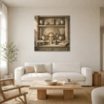 Premium Wall Art Kare Html Edition – NM3-WHT-IC-S-003 styled in a refined neutral interior