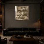 Premium Wall Art Kare Html Edition – NM3-WHT-IC-S-004 shown in a warm modern interior