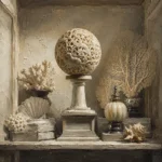 Ivory Constellation Delicate Carved Sphere White Living Room Wall Art