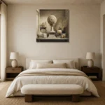 Premium Wall Art Kare Html Edition – NM3-WHT-IC-S-005 showcased in an elegant minimalist interior