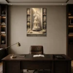 Premium Wall Art Dikey Html Edition – NM3-WHT-IC-V-001 displayed in a contemporary gallery-inspired room