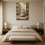 Premium Wall Art Dikey Html Edition – NM3-WHT-IC-V-001 showcased in an elegant minimalist interior