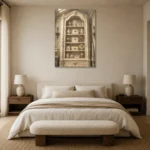 Premium Wall Art Dikey Html Edition – NM3-WHT-IC-V-002 showcased in an elegant minimalist interior