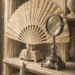 Ivory Reliquary Antique Fan White Bedroom Wall Art