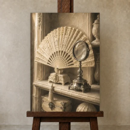 Premium Wall Art Dikey Html Edition – NM3-WHT-IC-V-003 displayed on a studio easel