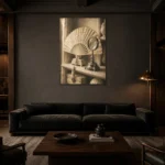 Premium Wall Art Dikey Html Edition – NM3-WHT-IC-V-003 shown in a warm modern interior