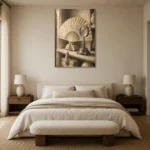 Premium Wall Art Dikey Html Edition – NM3-WHT-IC-V-003 showcased in an elegant minimalist interior