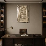 Premium Wall Art Dikey Html Edition – NM3-WHT-IC-V-004 displayed in a contemporary gallery-inspired room