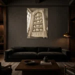 Premium Wall Art Dikey Html Edition – NM3-WHT-IC-V-004 shown in a warm modern interior
