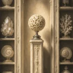 Ivory Ascent Delicate Carved Sphere White Living Room Wall Art