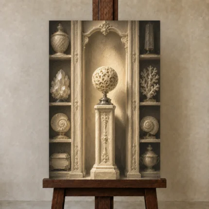 Premium Wall Art Dikey Html Edition – NM3-WHT-IC-V-005 displayed on a studio easel