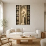 Premium Wall Art Dikey Html Edition – NM3-WHT-IC-V-005 styled in a refined neutral interior