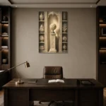 Premium Wall Art Dikey Html Edition – NM3-WHT-IC-V-005 displayed in a contemporary gallery-inspired room