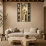 Premium Wall Art Dikey Html Edition – NM3-WHT-IC-V-005 presented in a sophisticated home setting