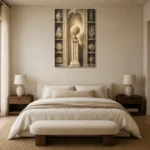 Premium Wall Art Dikey Html Edition – NM3-WHT-IC-V-005 showcased in an elegant minimalist interior