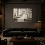 Premium Wall Art Yatay Html Edition – NM3-WHT-LI-H-001 shown in a warm modern interior
